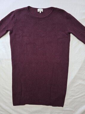 Wilfred Silk‑Cotton‑Cashmere Ribbed Sweater – XS – Burgundy